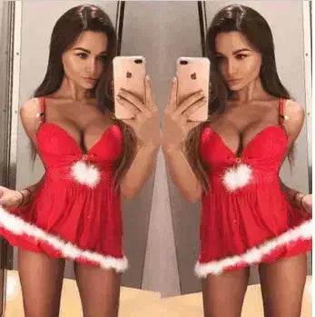 Women's Charming Lingerie Sling Christmas Holiday Costume Set