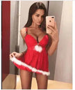 Women's Charming Lingerie Sling Christmas Holiday Costume Set