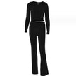 Women's Comfortable Hoodie Leisure Charming Long Sleeve Sweater And High Waist Long Pants Suit