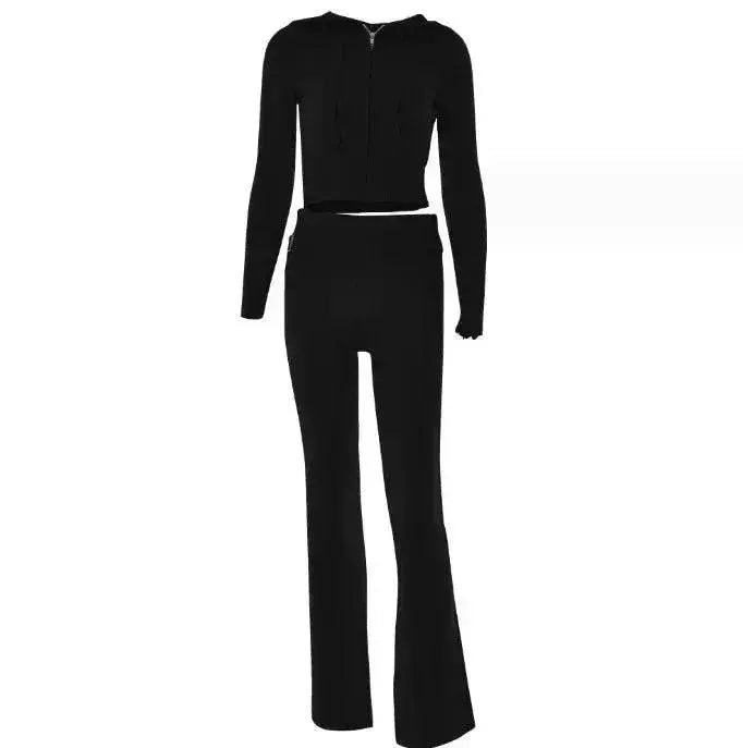 Women's Comfortable Hoodie Leisure Charming Long Sleeve Sweater And High Waist Long Pants Suit