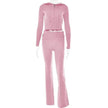 Women's Comfortable Hoodie Leisure Charming Long Sleeve Sweater And High Waist Long Pants Suit