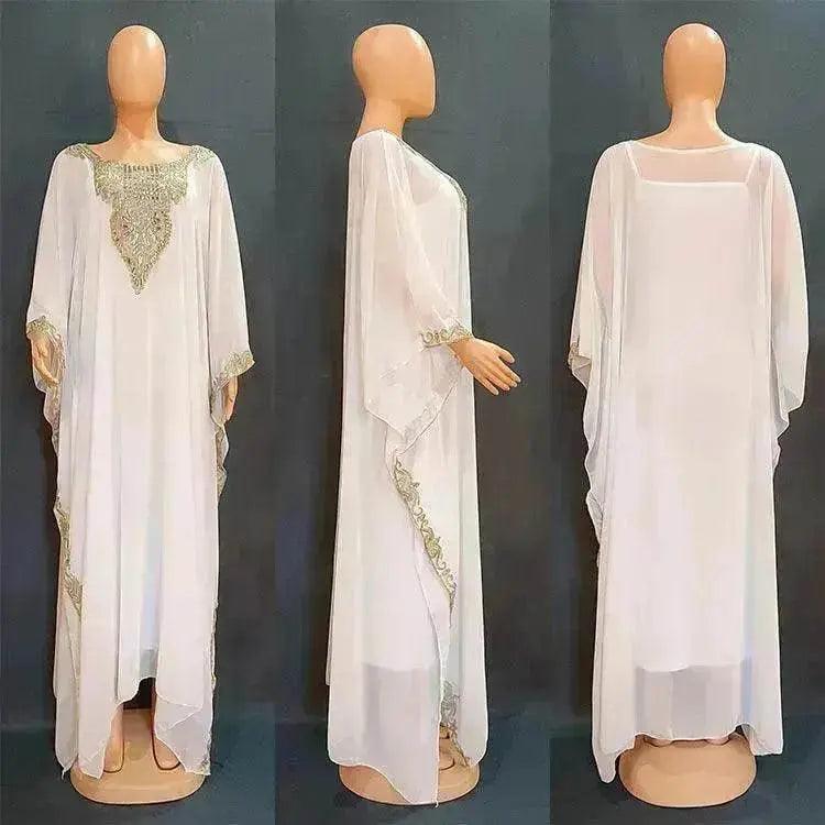 Women's Dress Embroidered Lace Arab  Robe