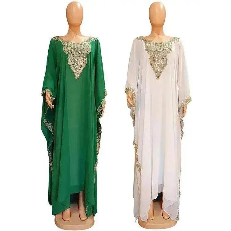 Women's Dress Embroidered Lace Arab  Robe
