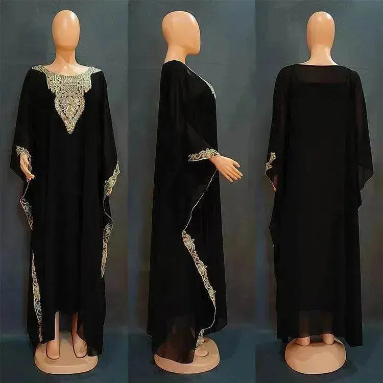 Women's Dress Embroidered Lace Arab  Robe