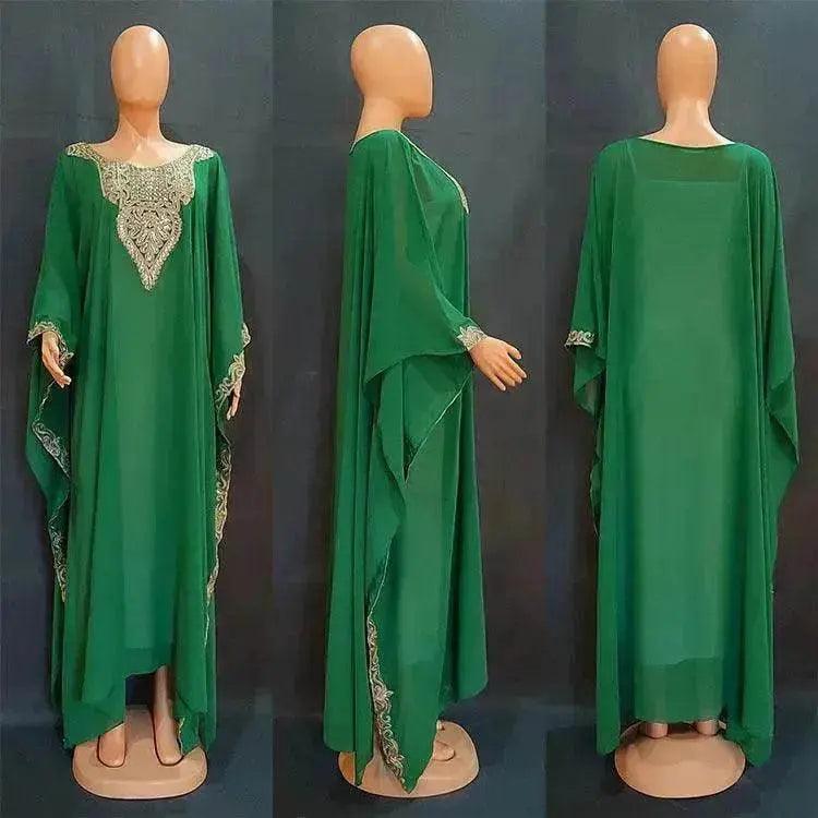 Women's Dress Embroidered Lace Arab  Robe