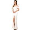 Women's Fashion Elegant Boat-neck formal slit bodycon Evening Gown Dress.