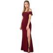 Women's Fashion Elegant Boat-neck formal slit bodycon Evening Gown Dress.