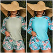 Women's Fashion Long Sleeve High Waist Split Swimsuit/pajamas/lounge wear.