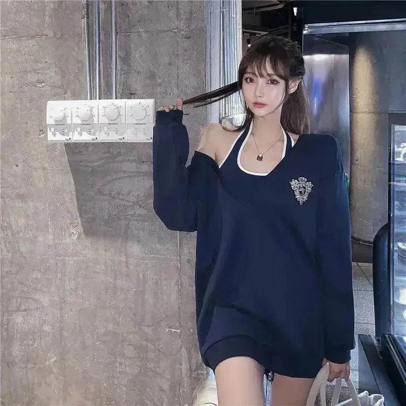 Women's Fashion Loose Mid-length Jacket Lining Set