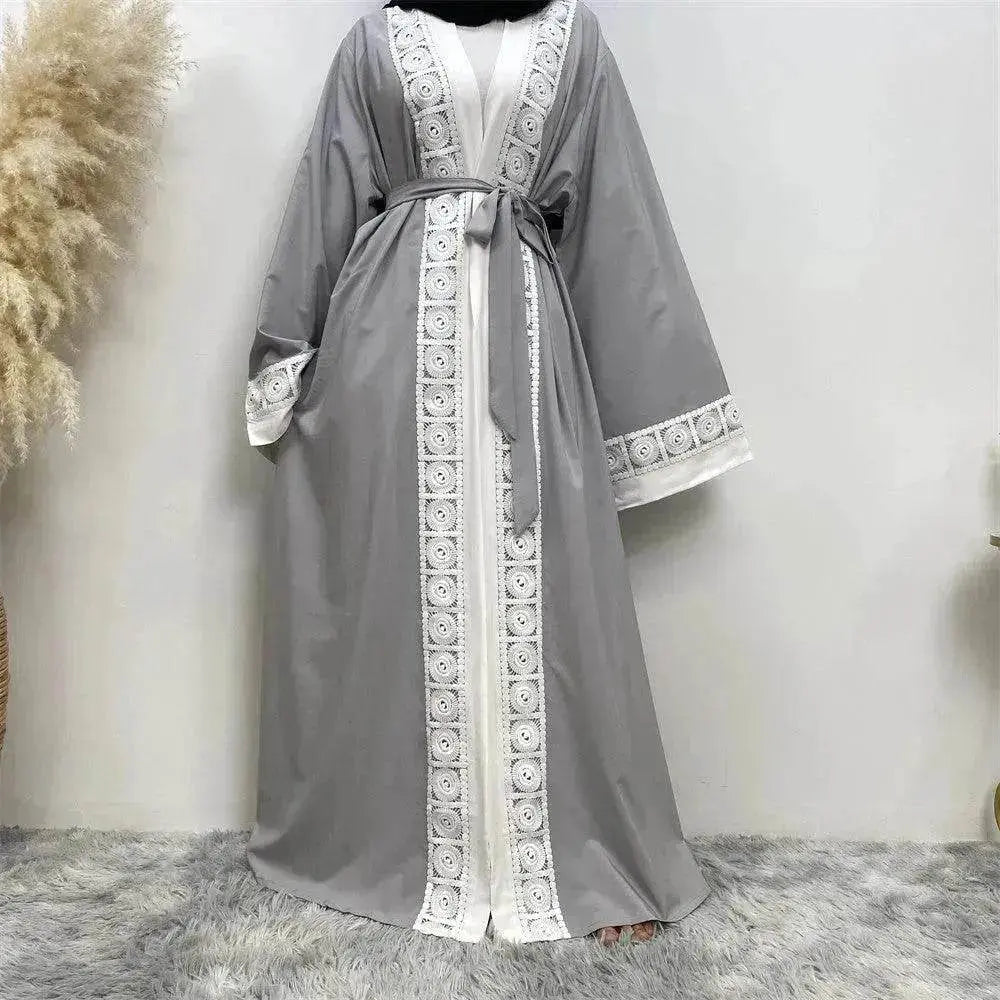 Women's Fashion Patchwork Lace Arab  Robe