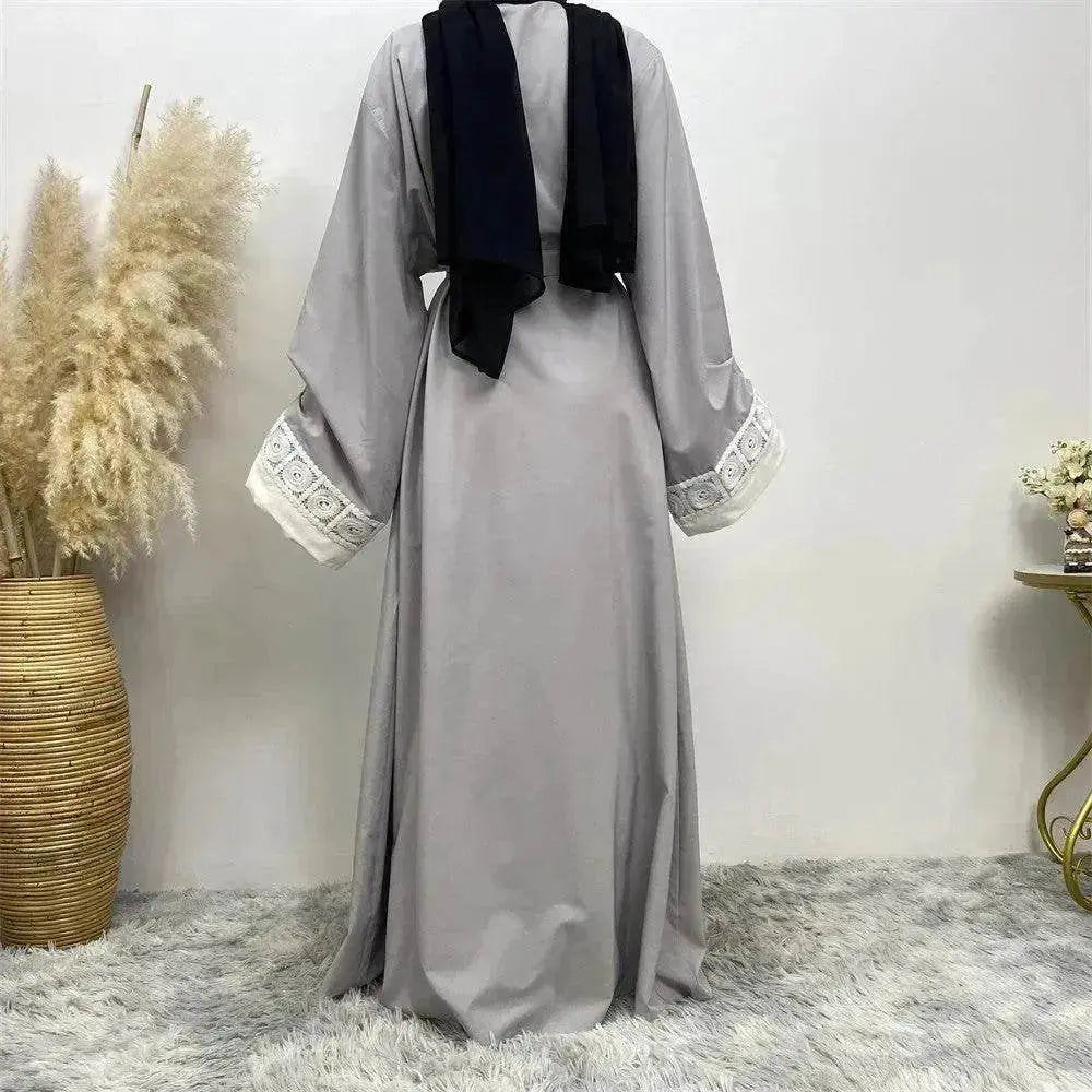 Women's Fashion Patchwork Lace Arab  Robe