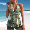 Women's Printed Split Boxer Swimsuit – Two-Piece Set S–5XL