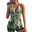 Women's Printed Split Boxer Swimsuit – Two-Piece Set S–5XL