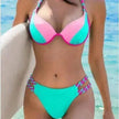 Women's Color Matching Triangle High Waist Bikini – Two-Piece Swimsuit