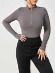 Women's Fashionable Long Sleeve bodysuit top Seamless Slimming Shapewear Romper