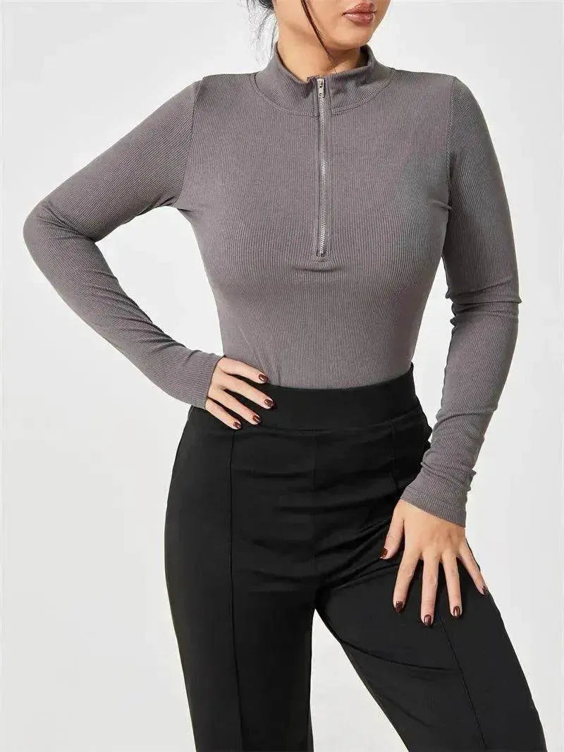 Women's Fashionable Long Sleeve bodysuit top Seamless Slimming Shapewear Romper