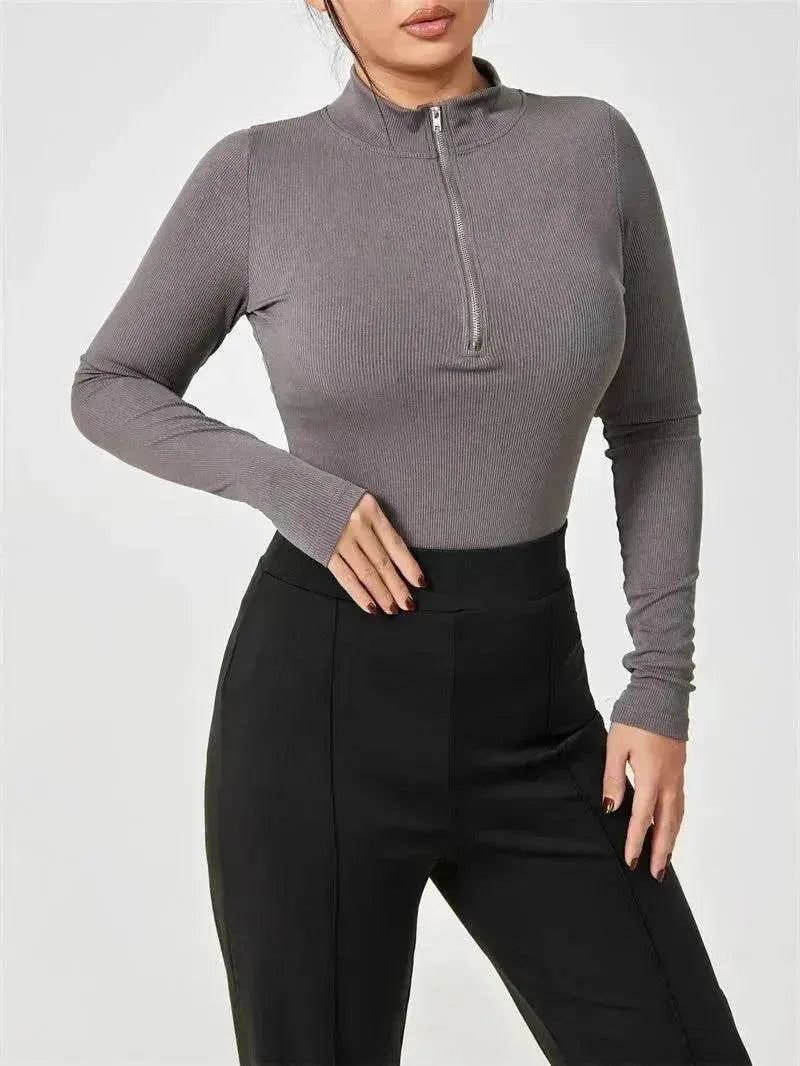 Women's Fashionable Long Sleeve bodysuit top Seamless Slimming Shapewear Romper