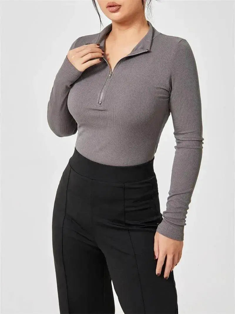 Women's Fashionable Long Sleeve bodysuit top Seamless Slimming Shapewear Romper