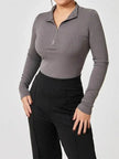 Women's Fashionable Long Sleeve bodysuit top Seamless Slimming Shapewear Romper