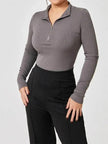 Women's Fashionable Long Sleeve bodysuit top Seamless Slimming Shapewear Romper