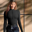 Women's Fashionable Long Sleeve bodysuit top Seamless Slimming Shapewear Romper