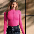 Women's Fashionable Long Sleeve bodysuit top Seamless Slimming Shapewear Romper