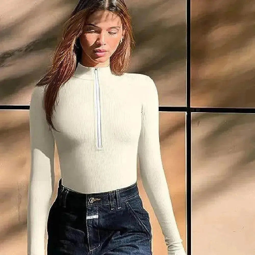 Women's Fashionable Long Sleeve bodysuit top Seamless Slimming Shapewear Romper