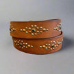 Women's Full Grain Leather Belt with Ornamental Stud Pattern