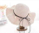 Women's Han Korean Edition Big Beach Wavy With Leather Rope Weaving Hat