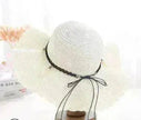 Women's Han Korean Edition Big Beach Wavy With Leather Rope Weaving Hat