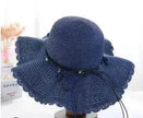 Women's Han Korean Edition Big Beach Wavy With Leather Rope Weaving Hat