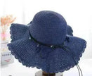Women's Han Korean Edition Big Beach Wavy With Leather Rope Weaving Hat