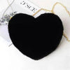 Women's Heart Shaped Plush Chain Shoulder & Hand Bag