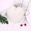Women's Heart Shaped Plush Chain Shoulder & Hand Bag