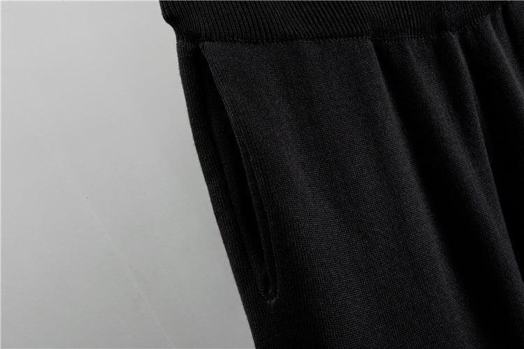 Women's Knitted Cardigan Casual Fashion Sports Wide-leg Pants Suit