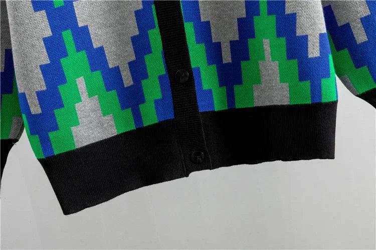 Women's Knitted Cardigan Casual Fashion Sports Wide-leg Pants Suit