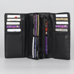 MET Women’s Leather Basket Weave Wallet. Artisan Woven Multi-Card Organizer