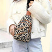 Women's Leopard Print Sling Chest Crossbody & Backpack Bag With Headphone Jack