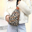 Women's Leopard Print Sling Chest Crossbody & Backpack Bag With Headphone Jack