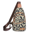 Women's Leopard Print Sling Chest Crossbody & Backpack Bag With Headphone Jack