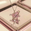 Women's Love Planet Pink Diamond Love Necklace