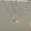 Women's Love Planet Pink Diamond Love Necklace