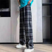 Women's Plaid Wide Leg Casual Pants