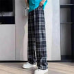 Women's Plaid Wide Leg Casual Pants