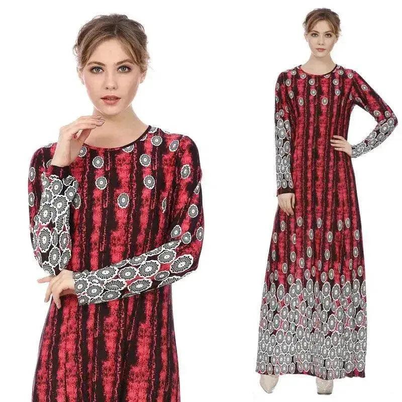 Women's Polka Dot Printed Arab  Long Skirt