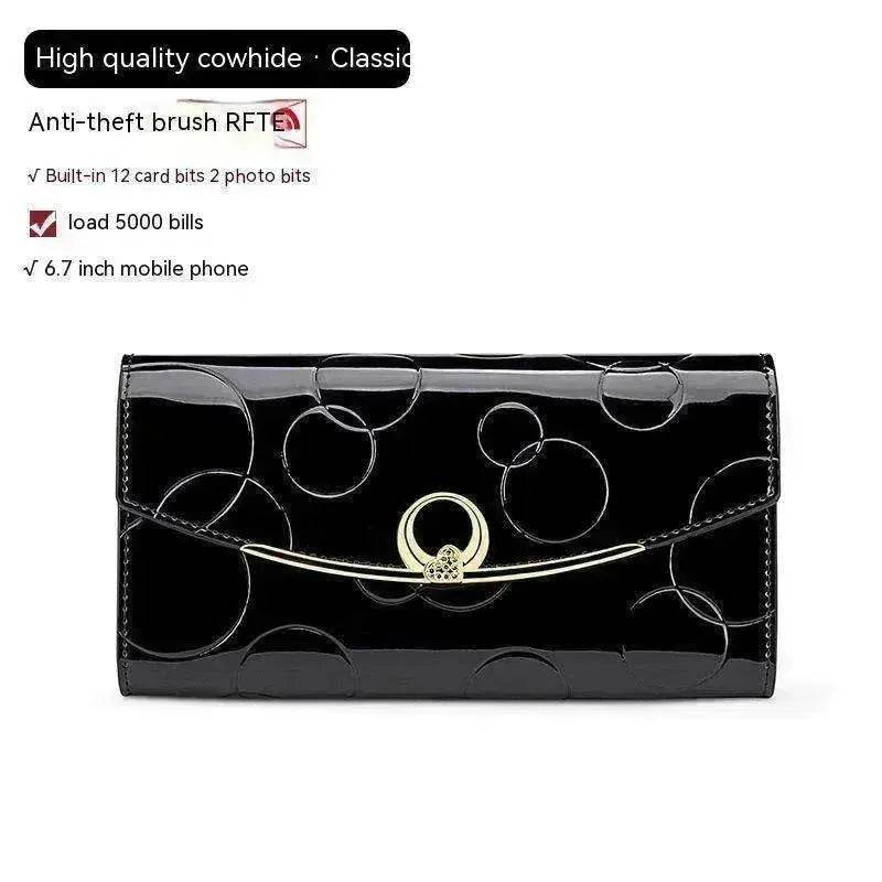 Women's Real Leather Anti theft  Large Capacity Wallet Clutch Bag