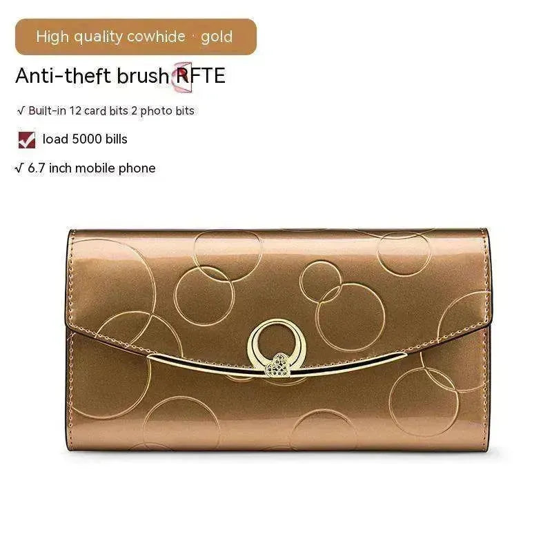 Women's Real Leather Anti theft  Large Capacity Wallet Clutch Bag
