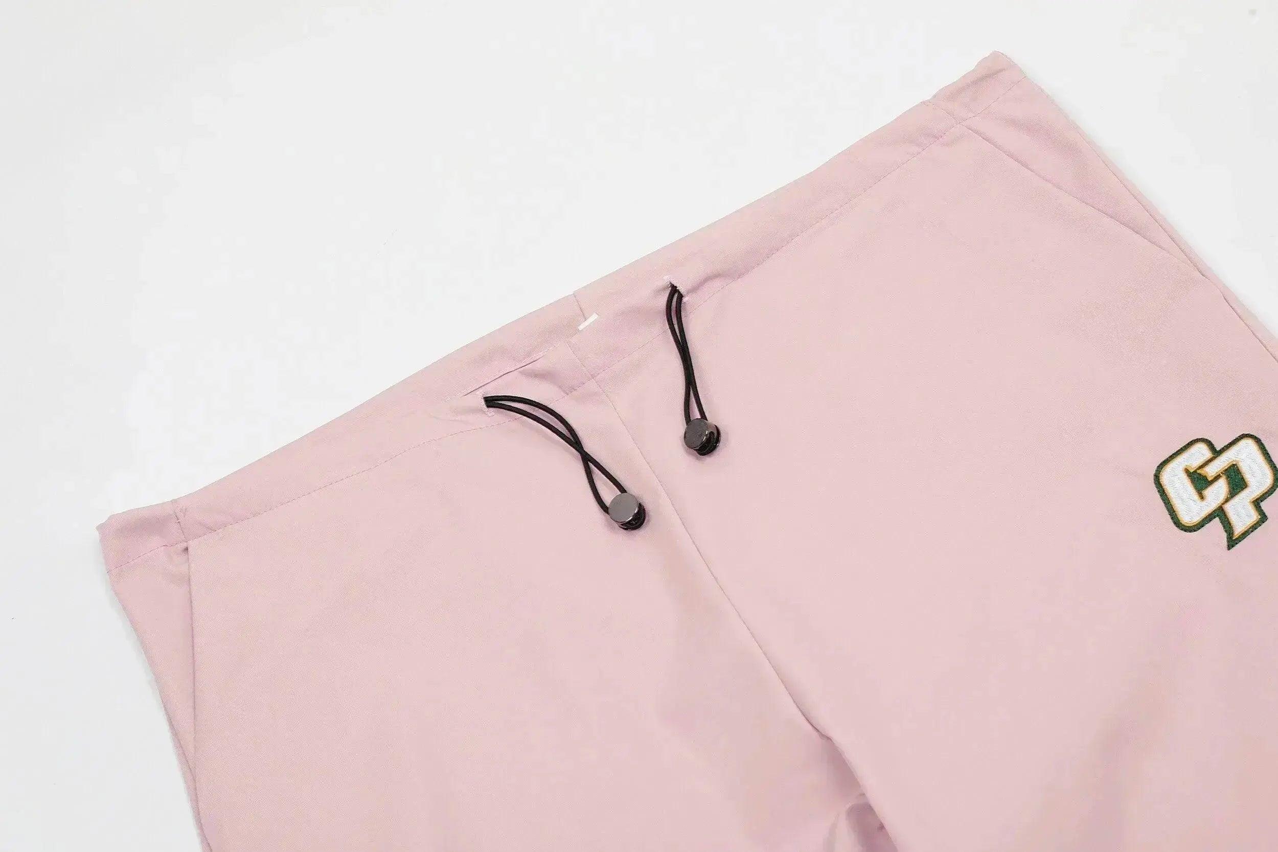 Women's Retro Pleated Pink Overalls