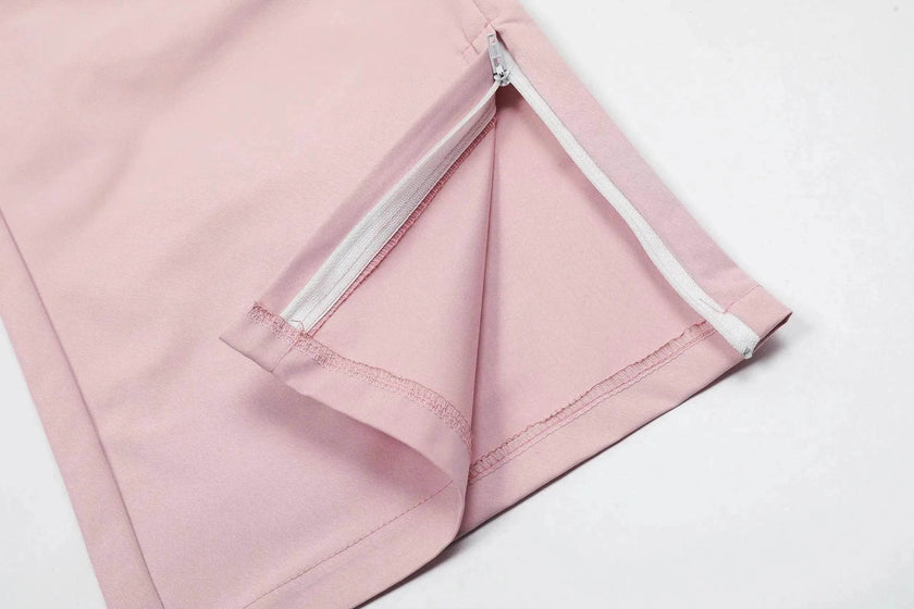 Women's Retro Pleated Pink Overalls