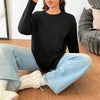 Women's Solid Color Loose Round Neck Top